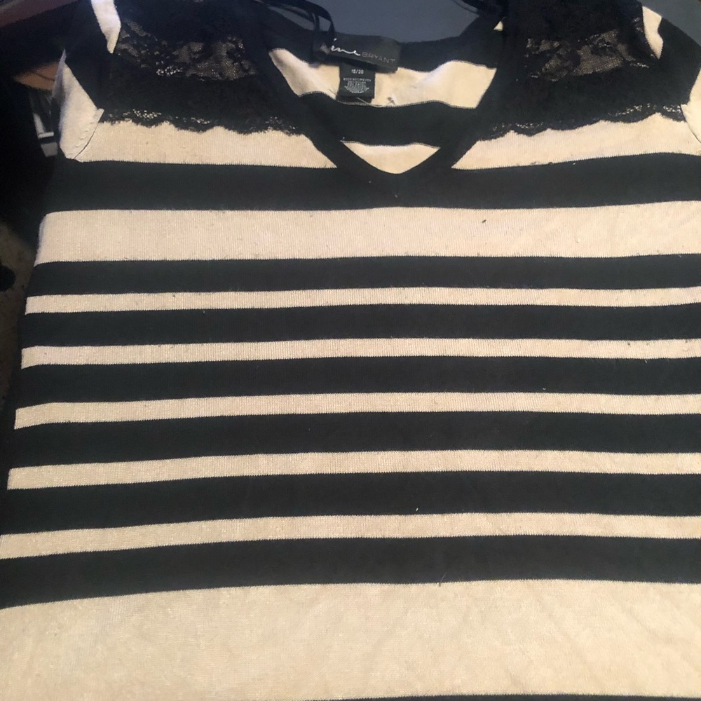 Cream and black sweater
